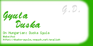 gyula duska business card